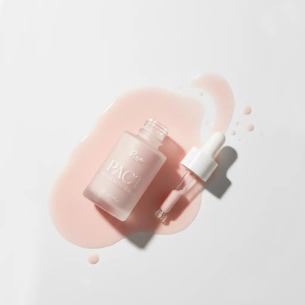 QIARE Pact Sunscreen Serum bottle with broad-spectrum protection