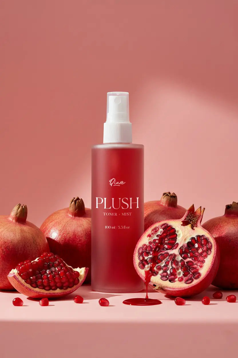 QIARE Plush Hydrating Toner and Mist with Niacinamide, Aloe Vera and Pomegranate Extract