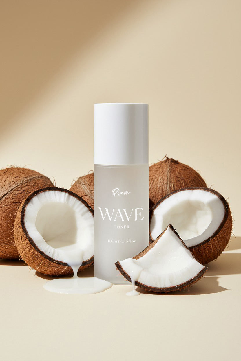 QIARE Wave Hydrating Toner with Hyaluronic Acid, Niacinamide and Coconut Milk Extract